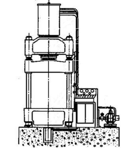四柱液壓機(jī)結(jié)構(gòu)外形圖
